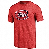Men's Montreal Canadiens Fanatics Branded Distressed Team Primary Logo Tri Blend T-Shirt Red FengYun,baseball caps,new era cap wholesale,wholesale hats
